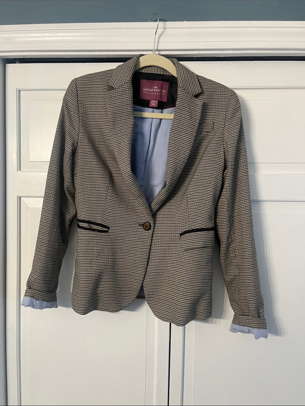 Style & Co. Women's Brown Houndstooth Blazer
